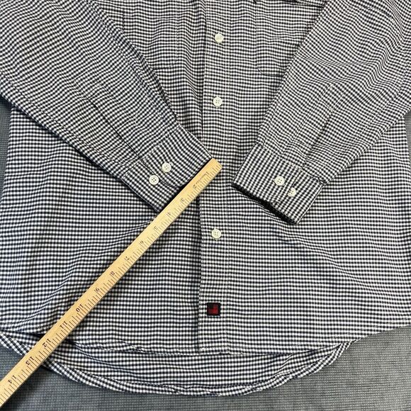 Woolrich Wool Blend Flannel Shirt Men LARGE Black Beige Plaid USA Pockets Button - Picture 10 of 10